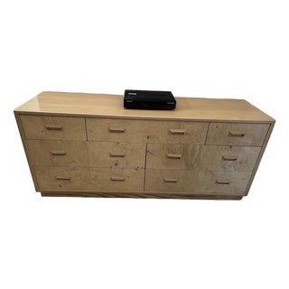 1970s Henredon Scene Two Burl Wood 7-Drawer Mid Century Modern Dresser For Sale