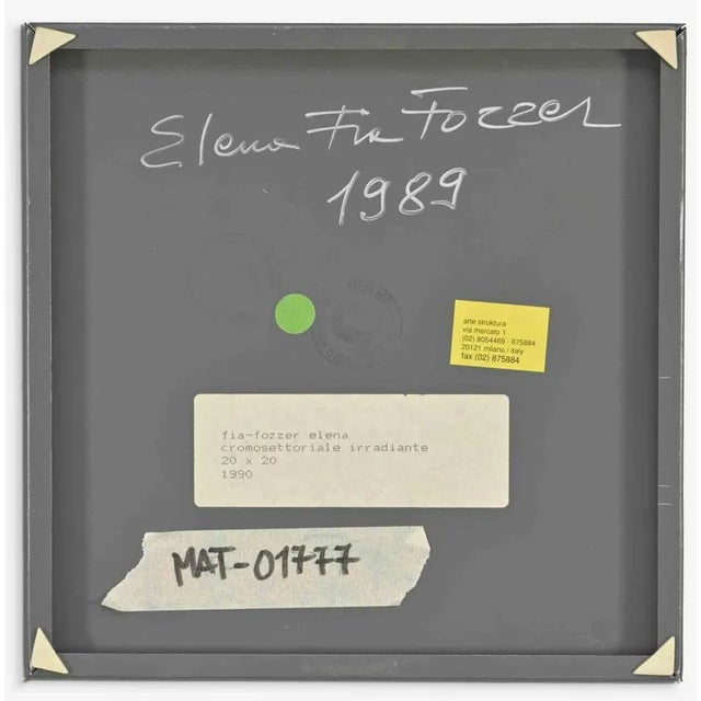 Contemporary Elena Fia Fozzer, Irradiant Chromosectorial, Acrylic Painting, 1989 For Sale - Image 3 of 4