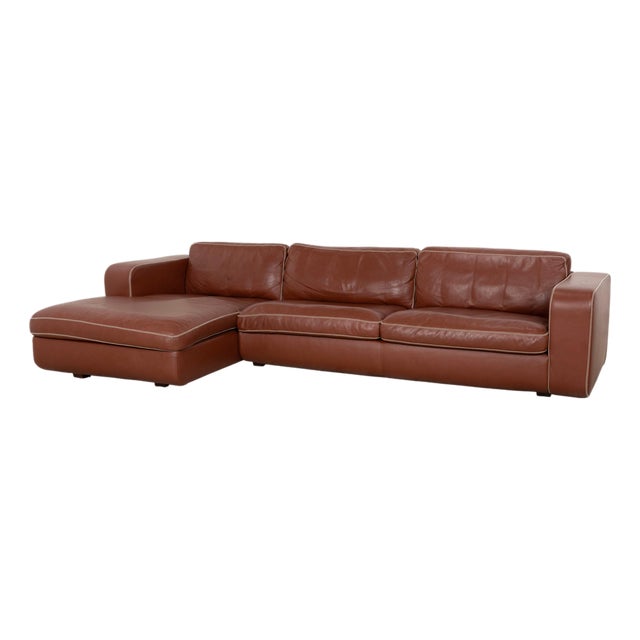 Valentino Corner Sofa in Cognac Leather from Machalke For Sale