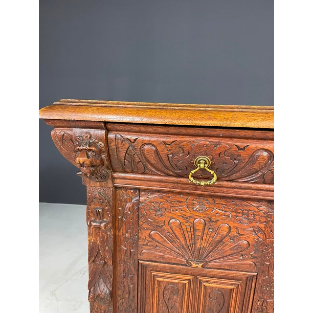 1940s 20th Century Carved Wooden Cabinet, 1940s For Sale - Image 5 of 17