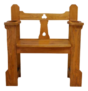 Narrow Arts & Crafts Oak Bench, 1900s