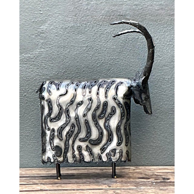 Vintage Torch Cut Ram Sculpture For Sale In West Palm - Image 6 of 12
