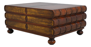 Theodore Alexander Leather Top Bookspline Coffee Table