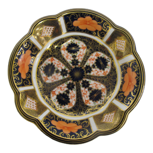 Royal Crown Derby 1128 Imari Bone China Scallop Rim Trinket Dish Small Fluted Bowl