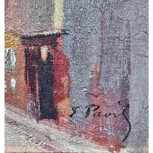1920s Élie Anatole Pavil (1873–1944) –Snowy Day on a Parisian Street, C. 1920s–Oil Painting For Sale - Image 5 of 9