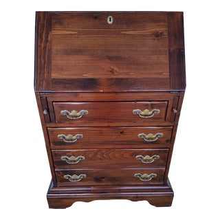 Mid 20th Century Vintage Pine Small Secretary Desk For Sale