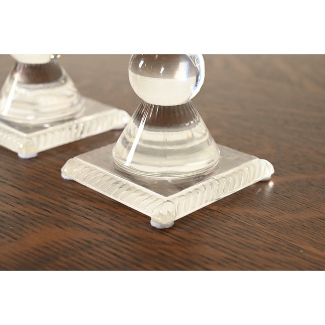 Lalique "Sophie" Art Deco Crystal Candlesticks, Pair For Sale - Image 12 of 15