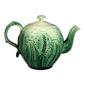 American Etruscan Majolica Teapot in the Form of a Cauliflower