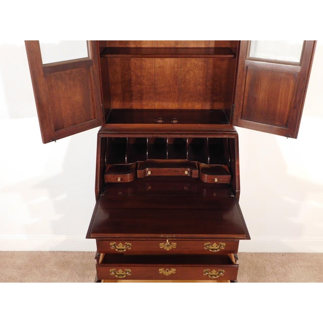 Queen Anne Ethan Allen Georgian Court 2 Piece Cherry Locking Secretary Desk For Sale - Image 3 of 14