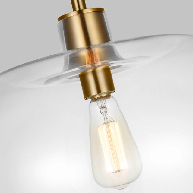 Modern Thomas O'Brien by Visual Comfort Studio Mela 1-Light Large Pendant in Burnished Brass For Sale - Image 3 of 5