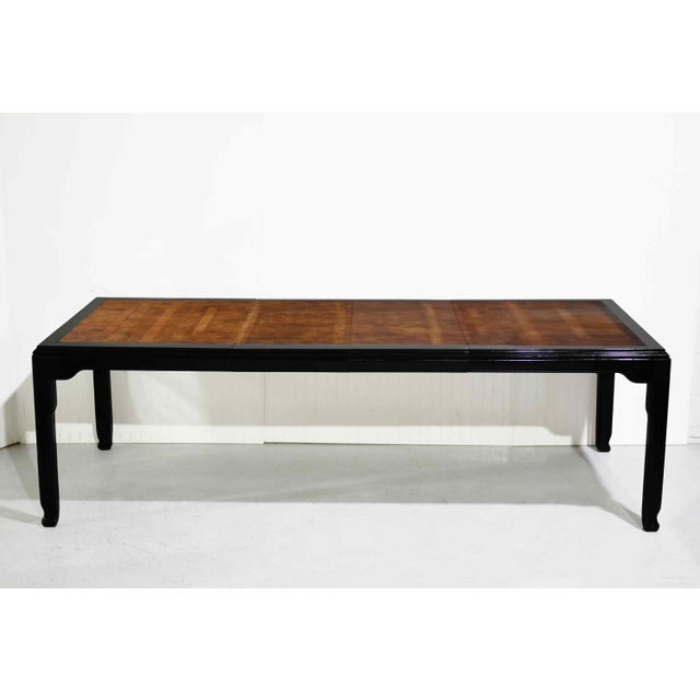 Mid-Century Modern Mid-Century Modern Chin Hua Burlwood & Black Dining Table by Ray Sobota for Century Furniture 98" For Sale - Image 3 of 9