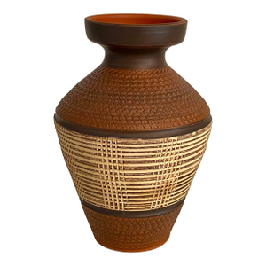 MCM Textured Red Clay Vase Made in Germany
