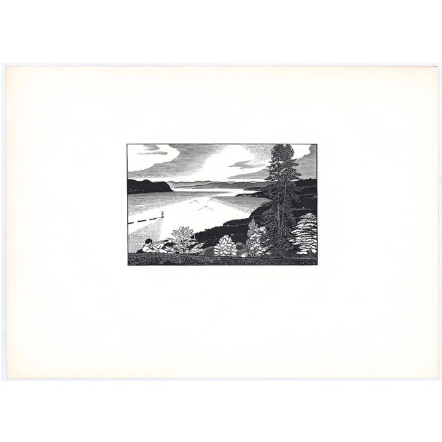 Rudolph Ruzicka (1883-1978) "A Summer Day," wood engraving, signed in plate.. Image: 5.125 x 7.8 inches Sheet: 13 x 18...