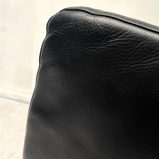 Black Leather Maua Swivel Chair with Lumbar Pillow from Design On Stock For Sale - Image 16 of 17
