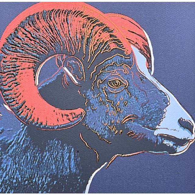 Andy Warhol "Bighorn ram" offset lithograph in colors on Arches paper, Georges Israel Editeur, sheet size 38,5 x 57 cm,...