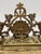 Late 20th Century Vintage Ornate Baroque Revival Cast Brass Double Inkwell Desk Set With Porcelain Liners For Sale - Image 5 of 17
