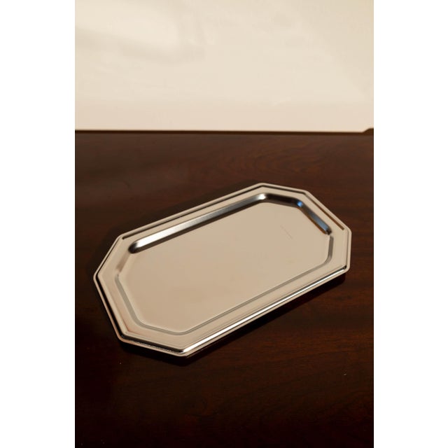 Metal Italian Stainless Steel Dessert Set – 2 Coupes With Tray For Sale - Image 7 of 9