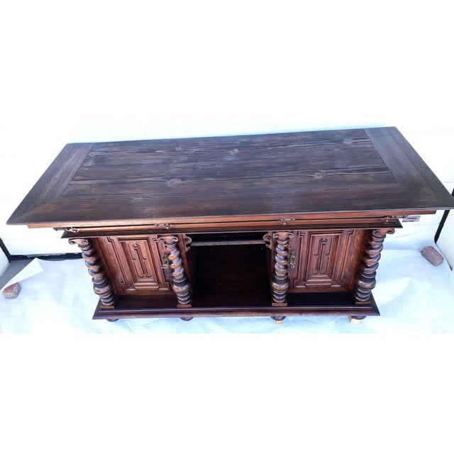 Antique Oak Buffet with Twisted Wooden Balusters, 1890-1910 For Sale - Image 13 of 18