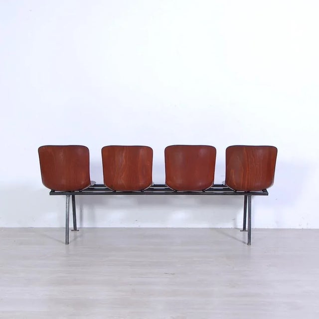 Mid-Century Bench with 4 Pagholz Seats, 1960s For Sale - Image 4 of 12