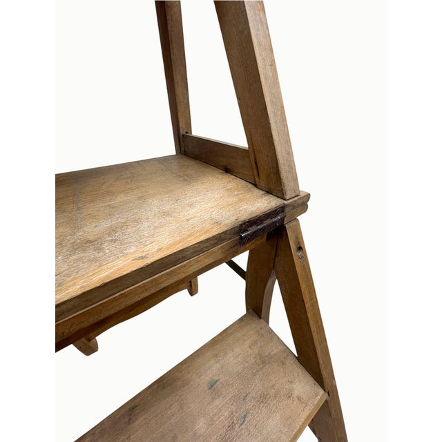Metamorphic Wooden Folding Library Stepladder, 1890s For Sale - Image 10 of 17