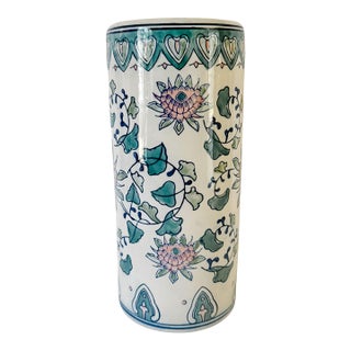 Vintage Chinese Petite Pastel Famille Verte Lotus & Vine Vase For Sale