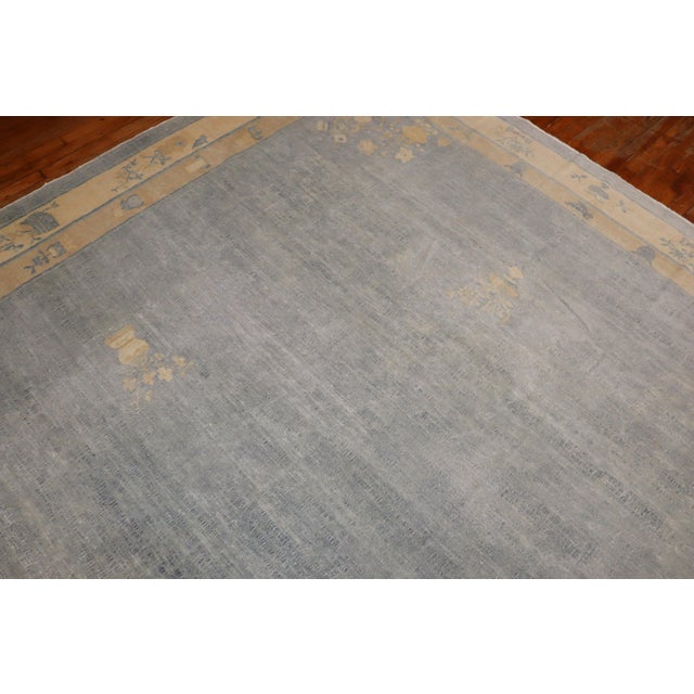 Light Blue Antique Chinese Rug - 9'2" x 11'5" For Sale - Image 10 of 18