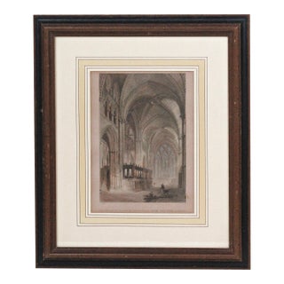 Interior of Durham Cathedral, “From the Nine Altars” – Allom/Young c.1832, Fisher, Son & Co., Framed (12" X 10") For Sale