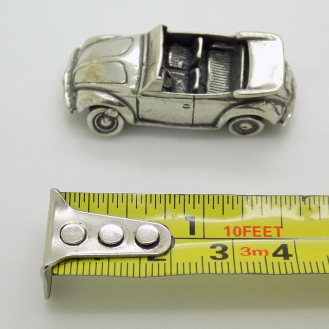 Vintage Italian Handmade Silver Cabrio Convertible Car Figurine, 1970s For Sale - Image 12 of 13