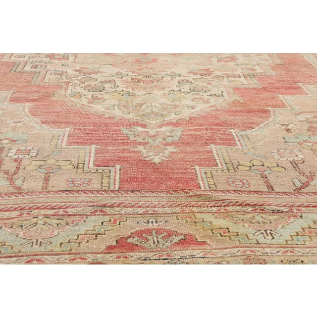 Mid 20th Century Vintage Turkish Oushak Rug, 07'01 X 10'04 For Sale - Image 5 of 10
