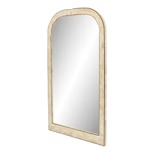 Mid 20th Century Large Tessellated Stone Veneer Brass Inlay Wall Mirror