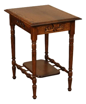 Antique Victorian Carved Oak End Table
