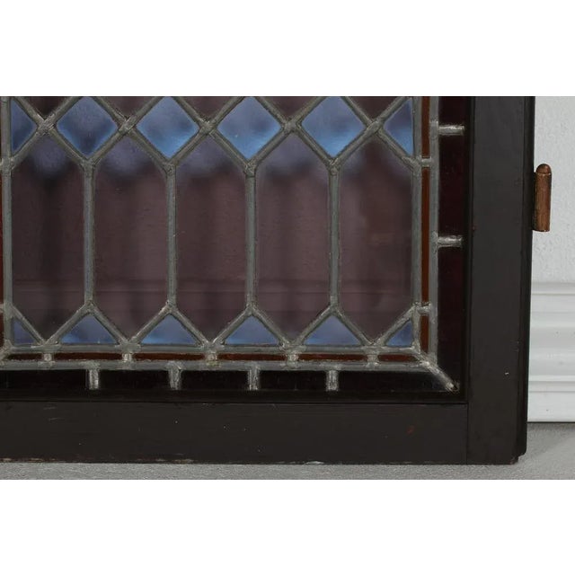 Leaded Windows with Colored Panes in Frame of Dark Wood, Denmark, 1930s, Set of 2 For Sale - Image 11 of 13