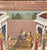 Antique Mughal court scene with attendants, gouache and gilt paints on heavy paper; figures with painted border. Unsigned....