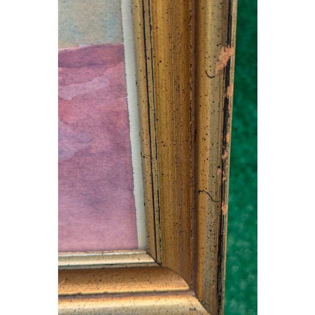 Vintage Original Still Life Floral Watercolor Painting Framed For Sale - Image 9 of 10