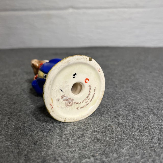 Blue 1980s Vintage Royal Doulton Bunnykins Uncle Sam For Sale - Image 8 of 8