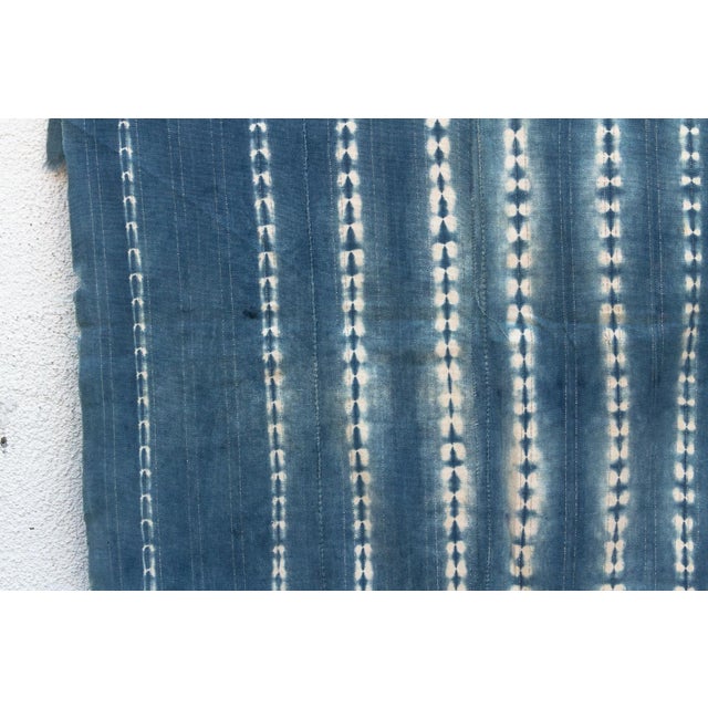 Vintage African Moss "Arbinda Ridge" Indigo Throw For Sale - Image 4 of 6