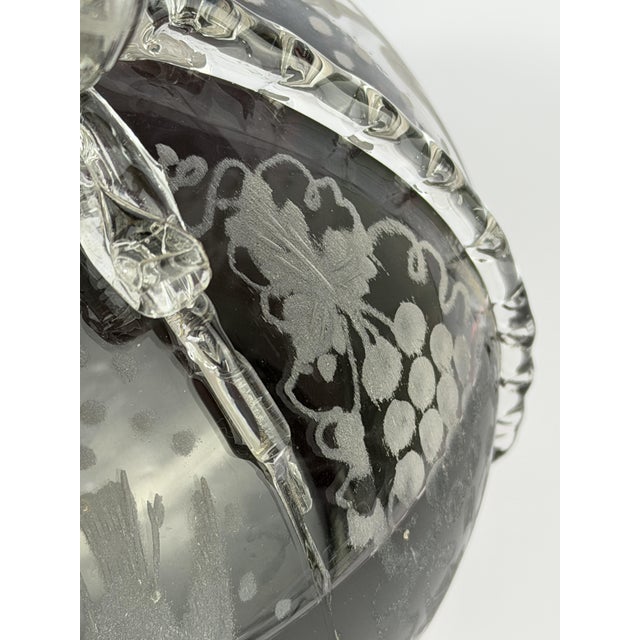 Antique Dutch Engraved Glass Decanter with Birds and Grapes, 1700s For Sale - Image 10 of 13