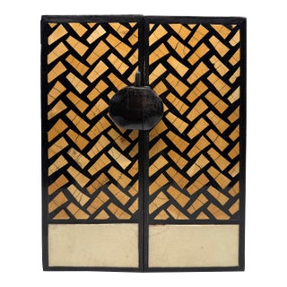 R & Y Augousti Multi Drawer Marquetry and Shagreen Jewelry Chest For Sale