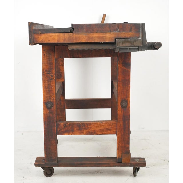Vintage Industrial 54.375 In. Maple Woodworkers Workbench For Sale - Image 12 of 16