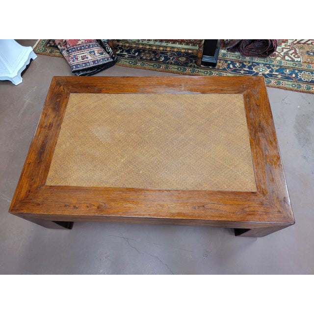 1970s Mid Century Asian Chunky Coffee Table For Sale In Philadelphia - Image 6 of 9