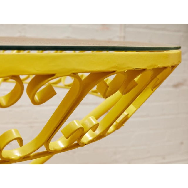 Mid 20th Century Styled After Arthur Umanoff Yellow Vintage Outdoor Table For Sale - Image 5 of 12