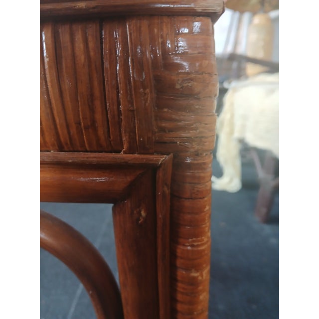 Wood Vintage Bamboo Side Table For Sale - Image 7 of 8