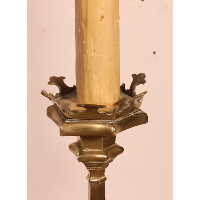 Metal Electrified Bronze Candlesticks, Italy, 17th Century, Set of 2 For Sale - Image 7 of 12