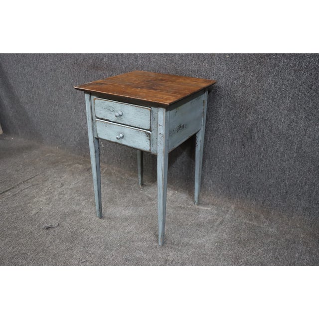 French Country Pine Distressed Nightstand For Sale - Image 3 of 9