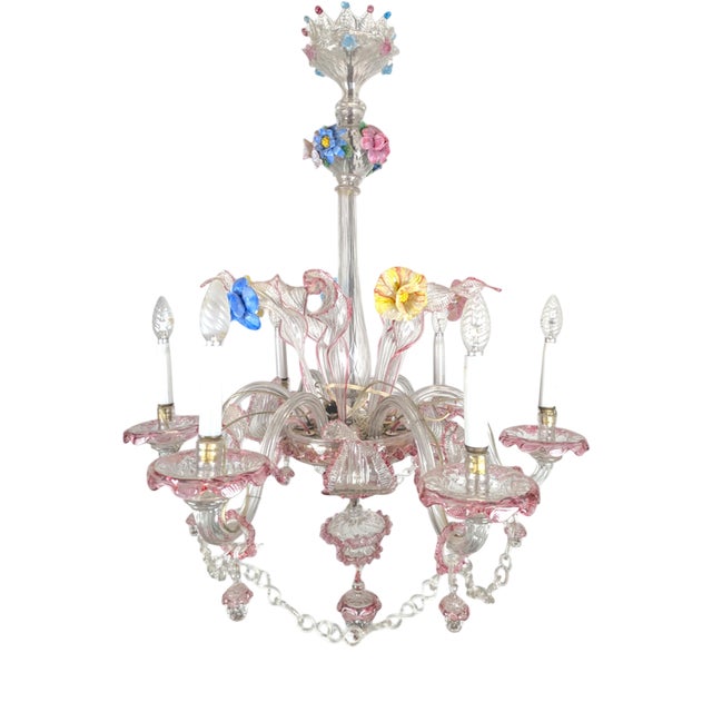 Polychrome Venetian Chandelier in Blown Glass For Sale