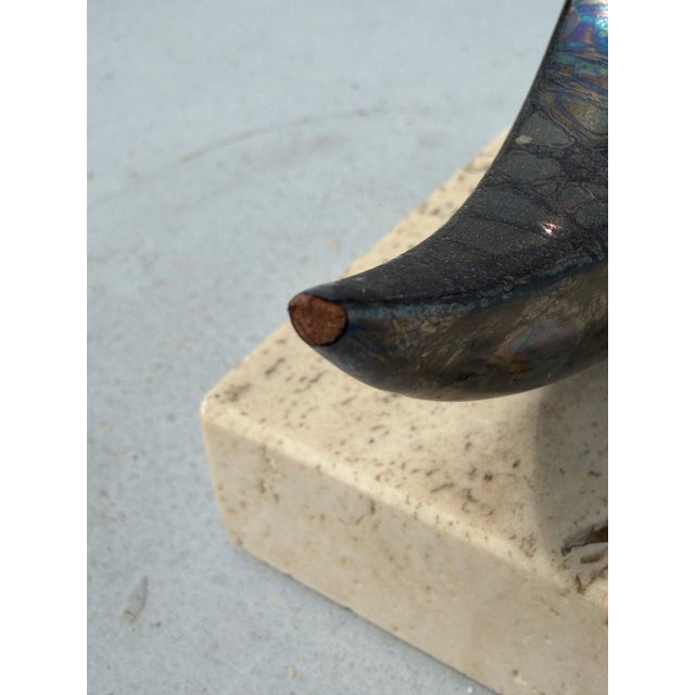 Vintage Mid-Century Spanish Minimalist Stone Fish Sculpture by Agulló De C. For Sale - Image 9 of 9