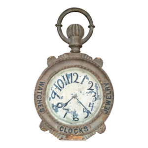 Early 20th Century Folk Art Advertising Clock Form Trade Sign