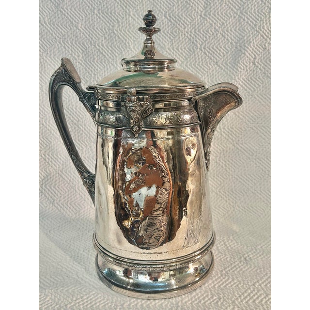 Late 19th Century Circa 1880 Reed & Barton Victorian Silverplate Ice Water Pitcher, Patented Design For Sale - Image 5 of 18
