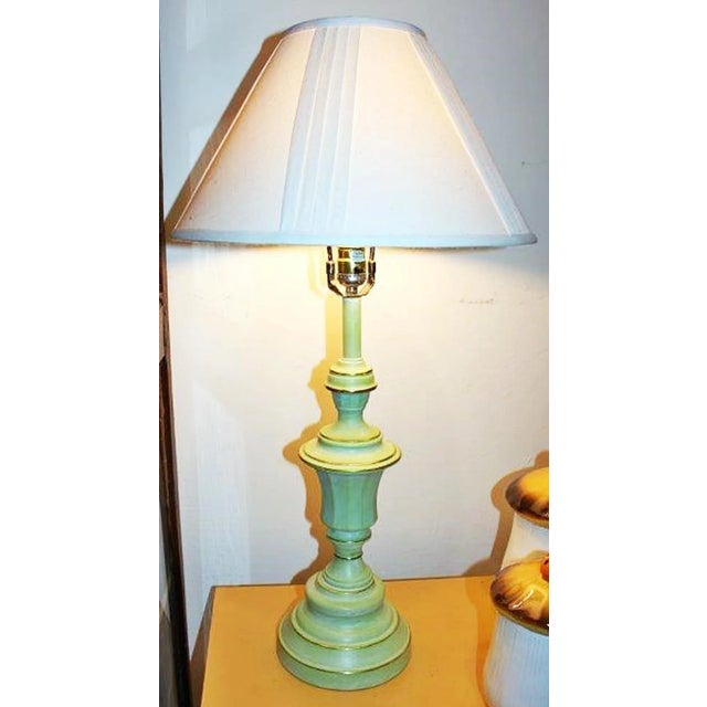Painted Brass Table Lamp For Sale - Image 4 of 5