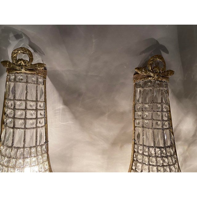 Circa 1980 French Louis XVI Gold Bronze Wall Lamps/ Sconces – Pair For Sale - Image 13 of 18